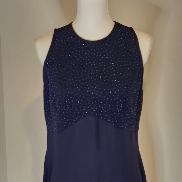 Vintage 90's Y2K Reggio Women's Navy Blue Sparkle Top Evening Gown, size 12 - Picture 4 of 10